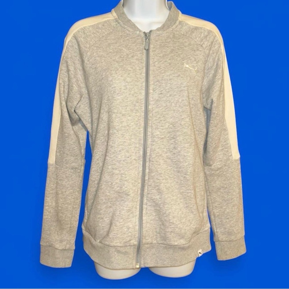 Sporty Puma Modern Sports Track Jacket in Heather Grey Women’s Medium